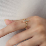 Pave "Bar" リング K18YG