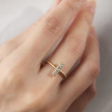 Pave "Bar" リング K18YG