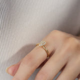 Pave "Pearshape" リング K18YG