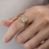 Pave "Eme" リング K18YG