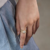 Pave "Eme" リング K18YG