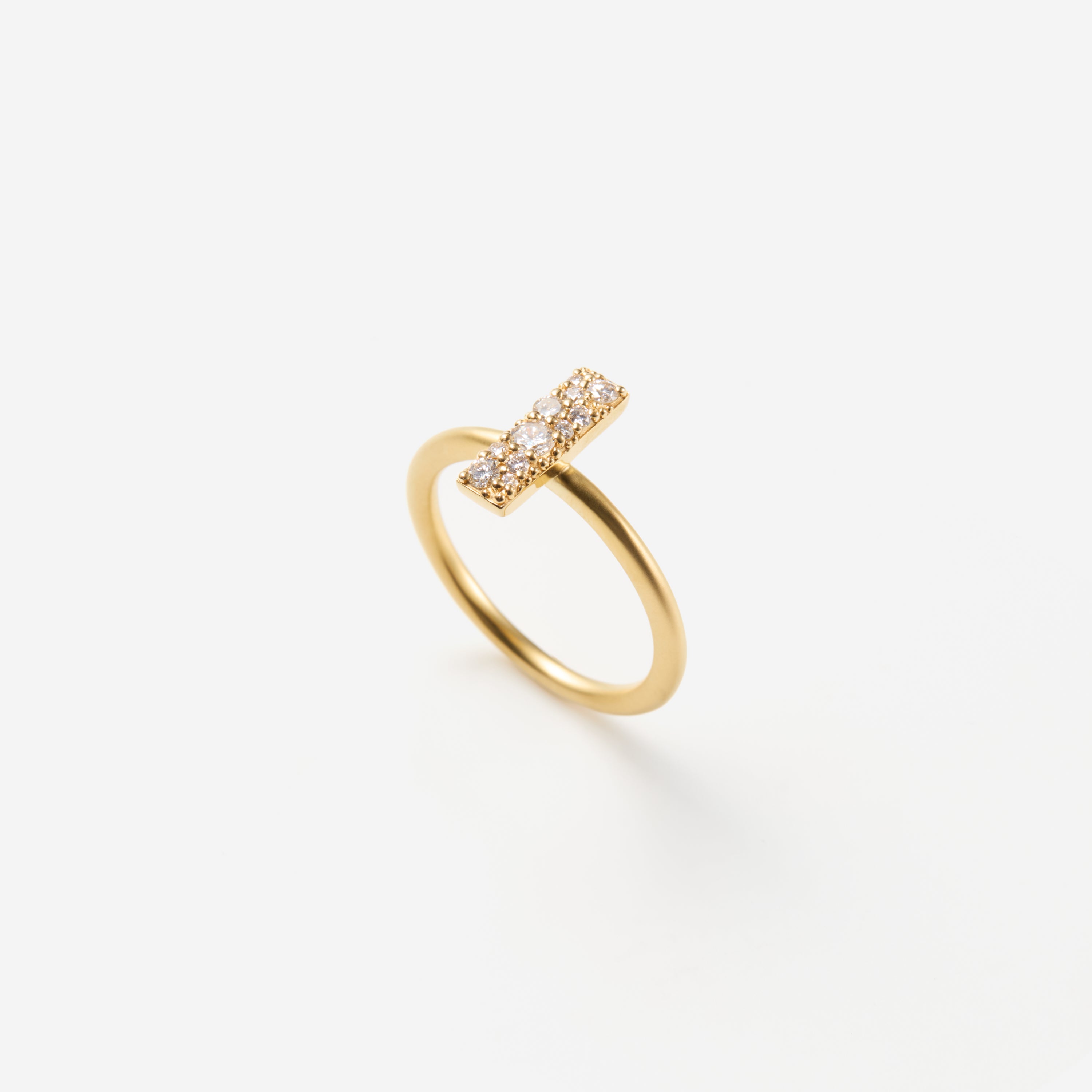 Pave "Bar" リング K18YG
