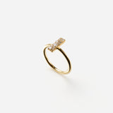 Pave "Bar" リング K18YG