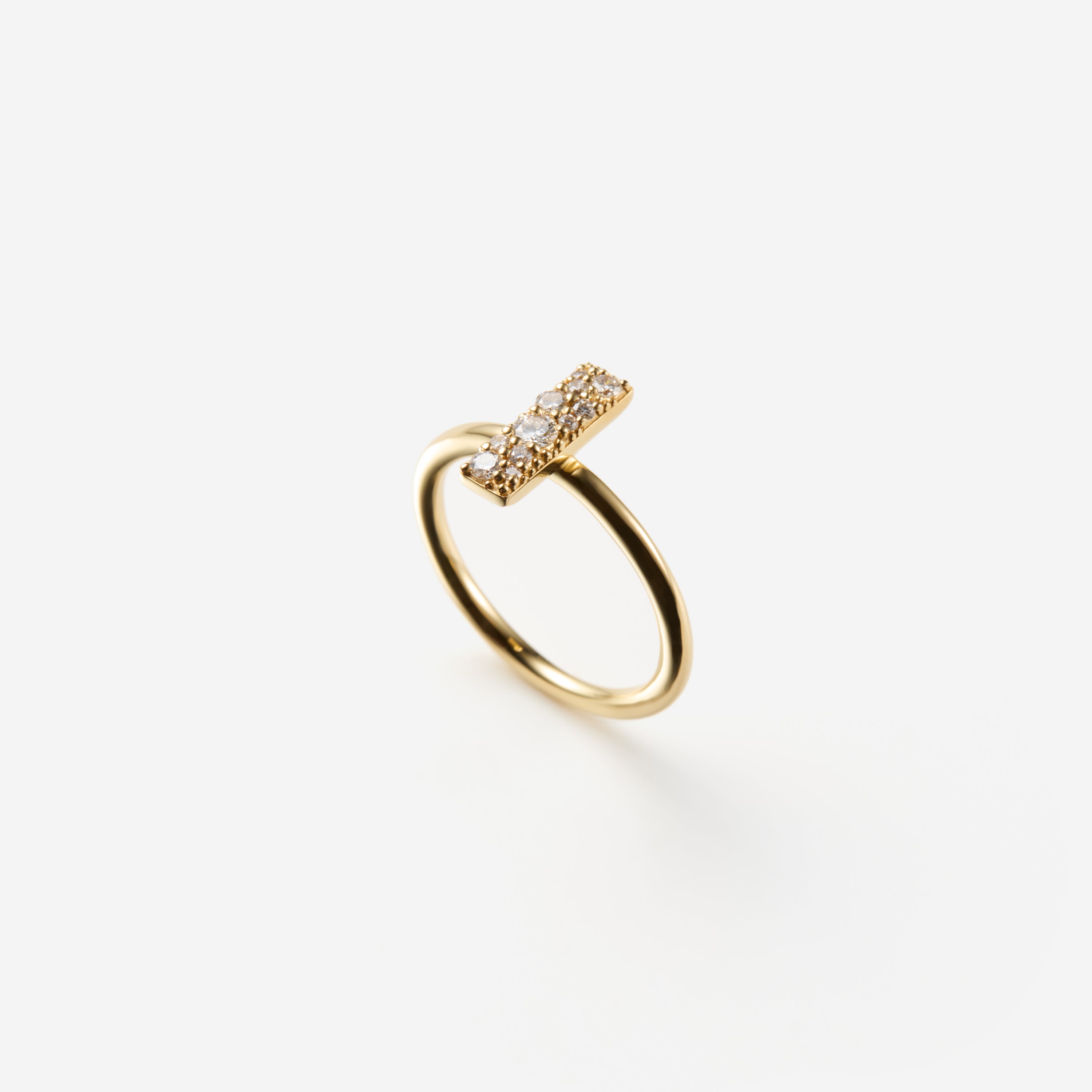 Pave "Bar" リング K18YG