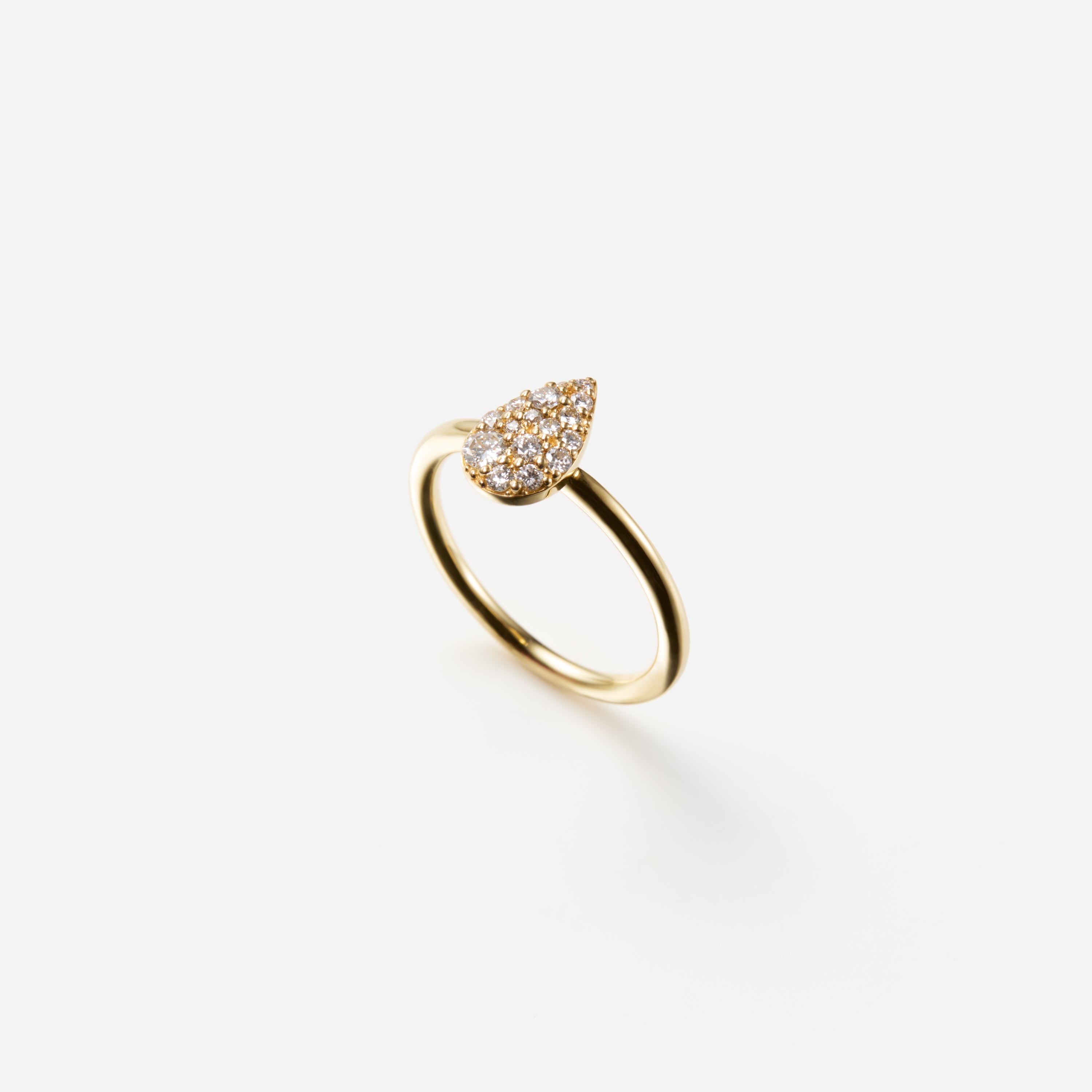 Pave "Pearshape" リング K18YG
