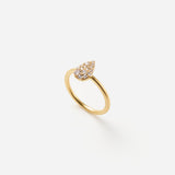 Pave "Pearshape" リング K18YG