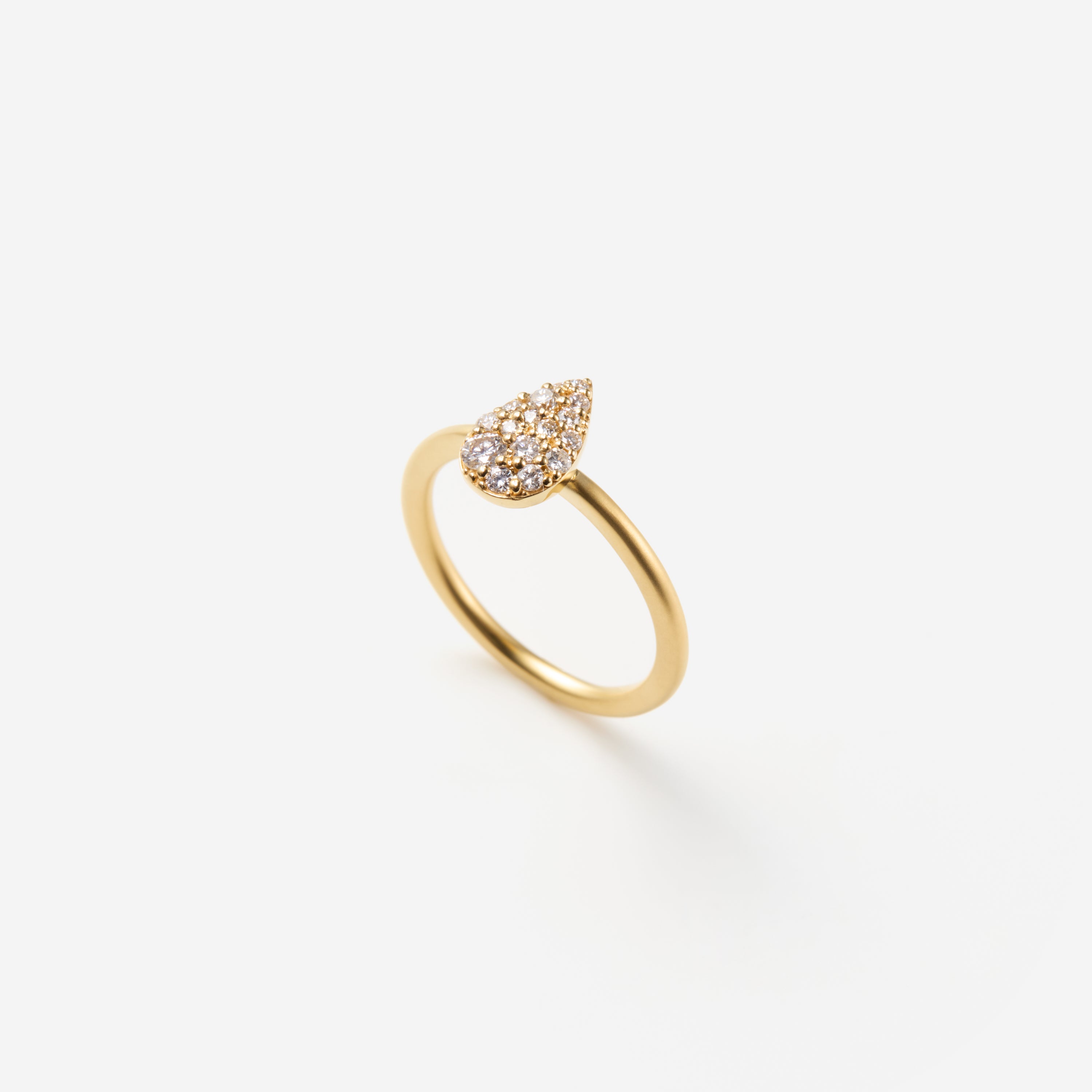 Pave "Pearshape" リング K18YG