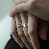 Layered "Wave" リング K10YG