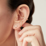 Hexagon Fukuda Makoto Pierced earring K10YG/0.18ct