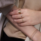 Layered "Drop heart" リング K10YG