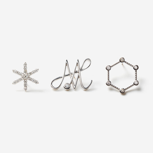 Hexagon Fukuda Makoto Pin "AN" "Asterisk" "Hexagon" 3P SET