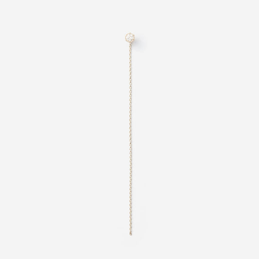 Hexagon Fukuda Makoto Pireced earring K10YG/0.10ct